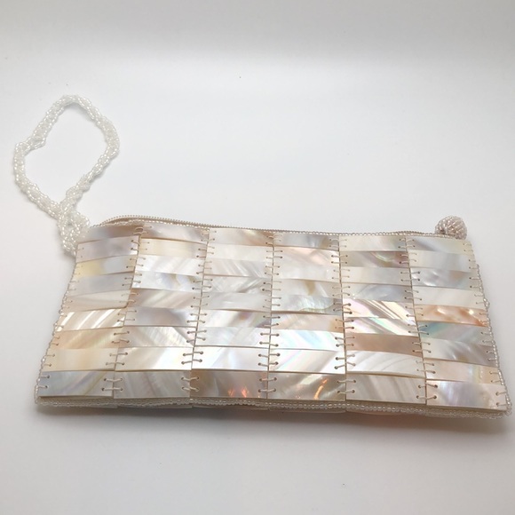 Mad Bags Abalone Sliver Wallet Handmade Shell Purse Zipper Closure. EC - Picture 6 of 11